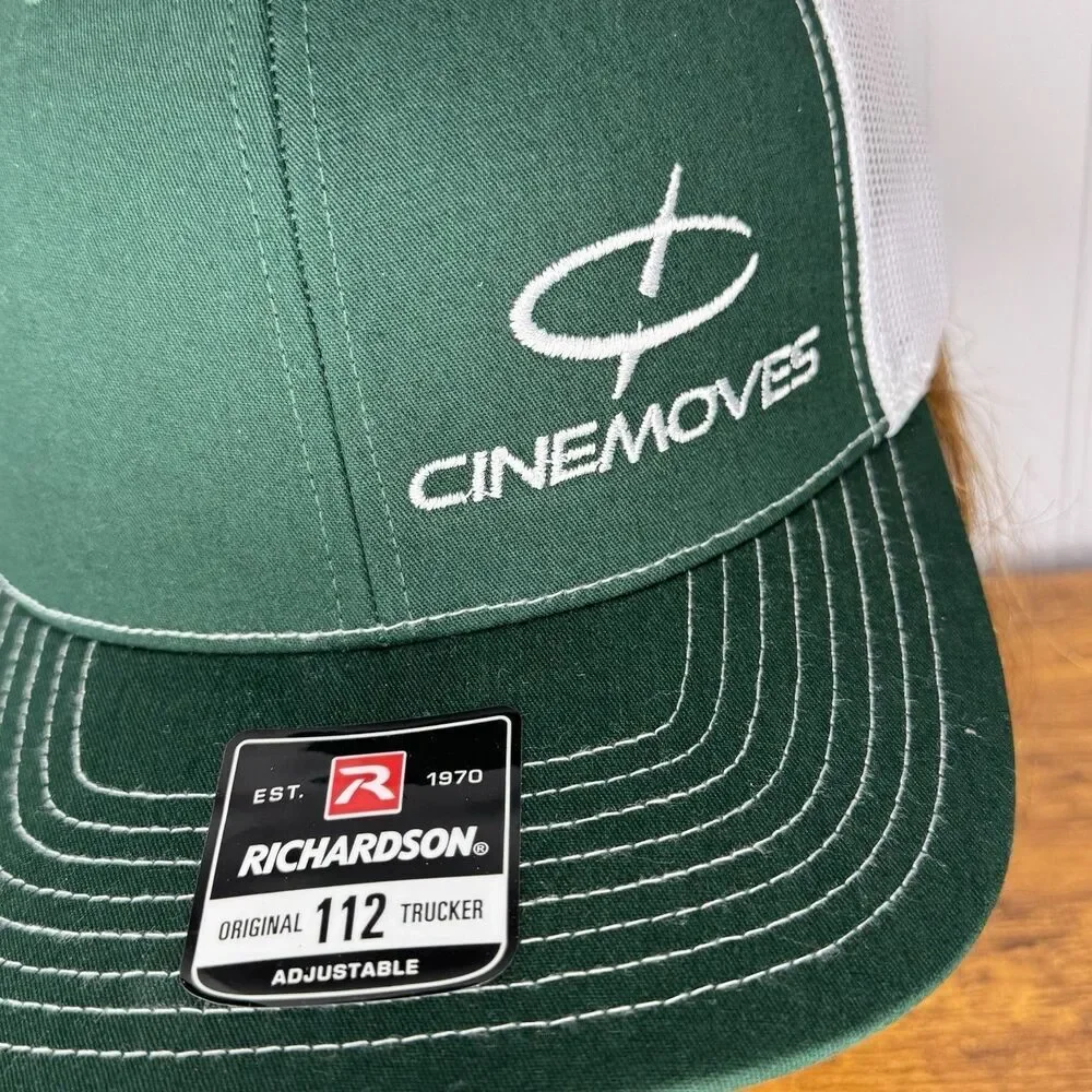 Cinemoves Green And White Trucker Hat Cast & Crew Gift Richardson 112 Mesh NWOT